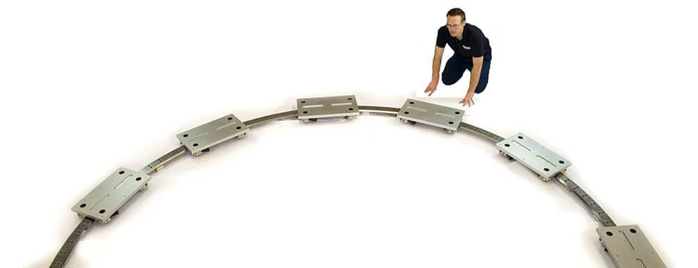 Large Diameter Curved Rails, Ring Guides and Track Systems Scale